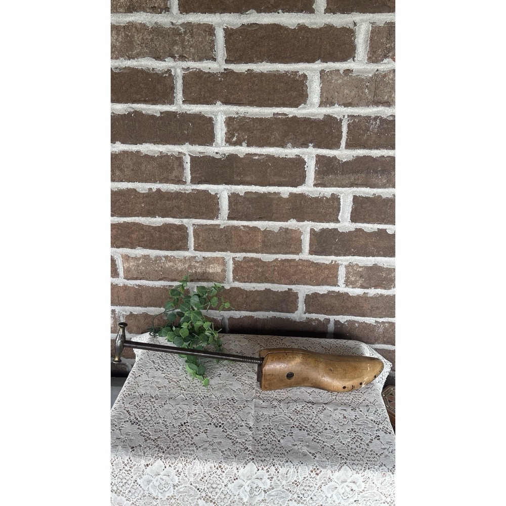 Vintage Wooden Shoe Stretcher with Metal Handle Primitive Decor
